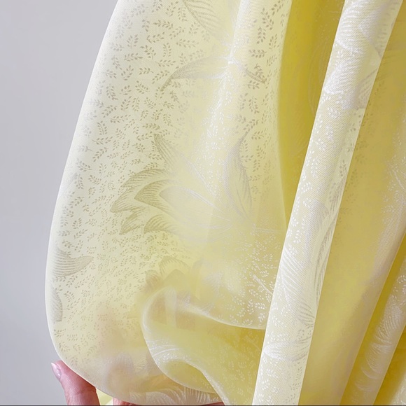 ‼️SOLD‼️ Vintage pastel yellow formal A-line princess dress ball gown chiffon - Picture 6 of 11